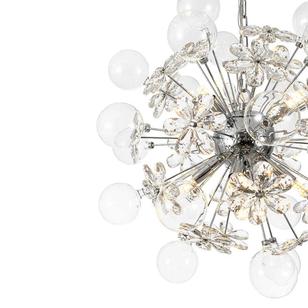 Sculptural Bloom Dandelion Crystal Floral Bubble Chandelier - Image 14