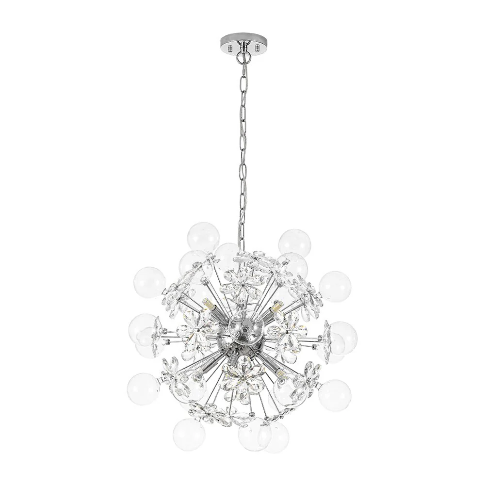 Sculptural Bloom Dandelion Crystal Floral Bubble Chandelier - Image 2