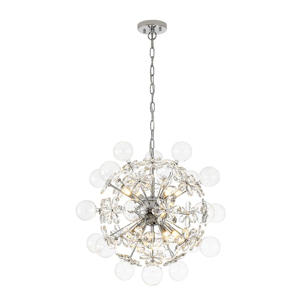 Sculptural Bloom Dandelion Crystal Floral Bubble Chandelier - Image 5