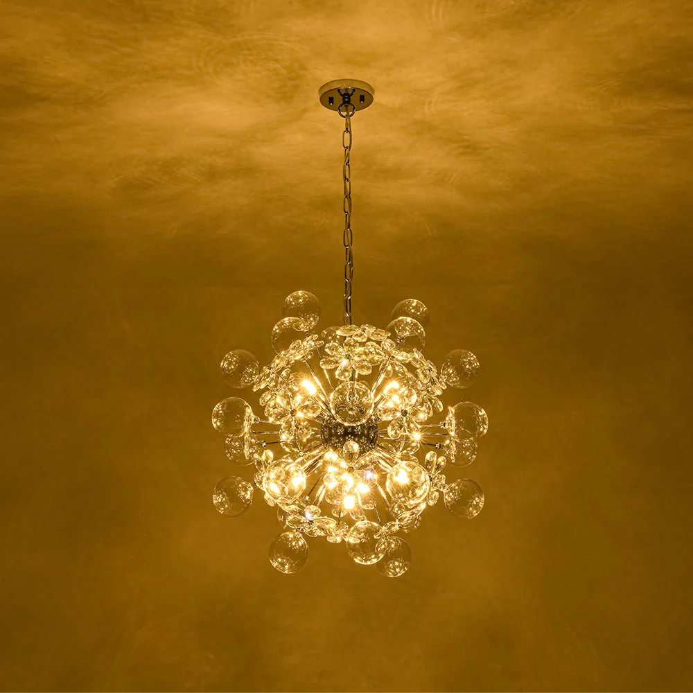 Sculptural Bloom Dandelion Crystal Floral Bubble Chandelier - Image 9