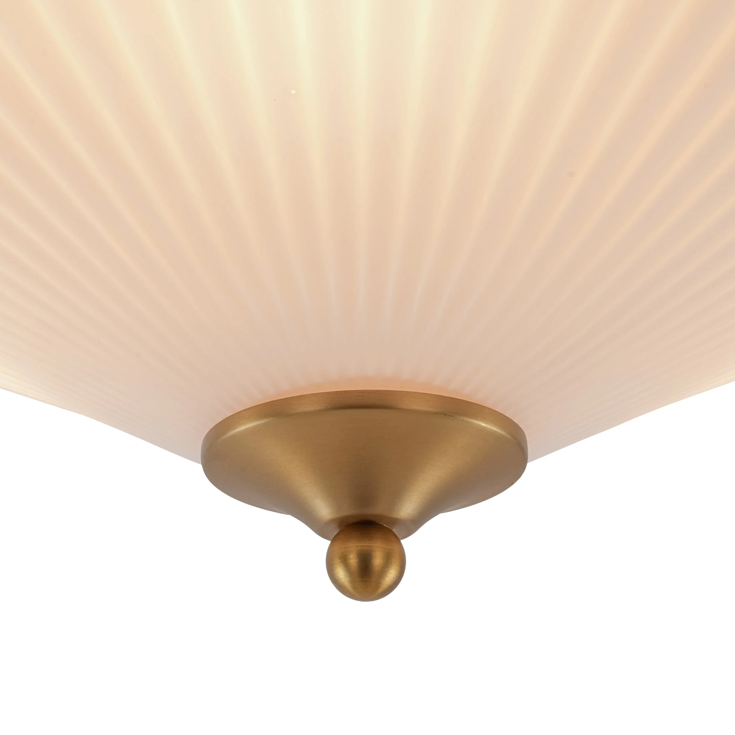 Sculptural Shine Opal Glass Pleated Cone Semi Flush Mount - Image 10