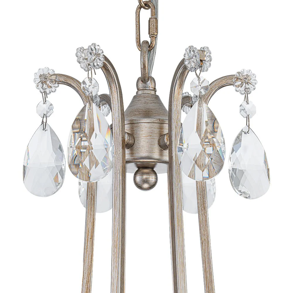 Shabby Chic 6-Light Crystal Empire Candle Chandelier - Image 15