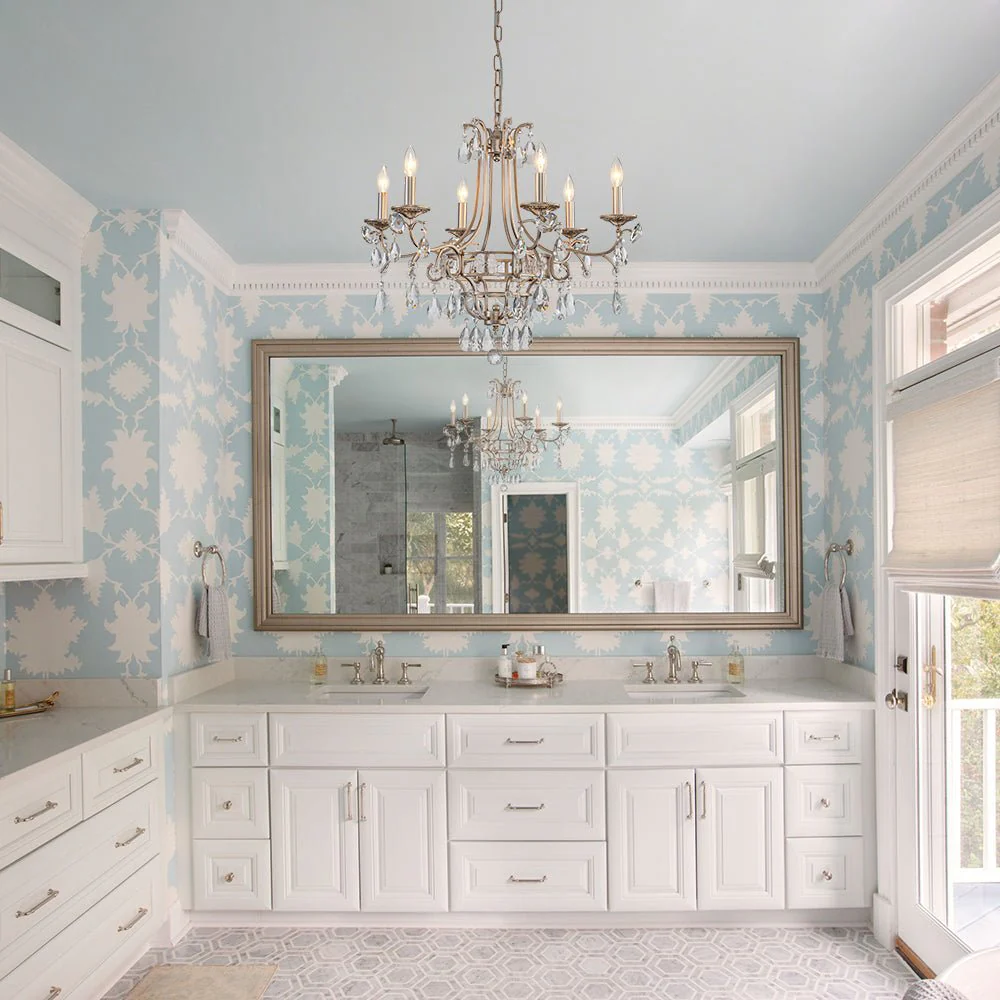 Shabby Chic 6-Light Crystal Empire Candle Chandelier - Image 2
