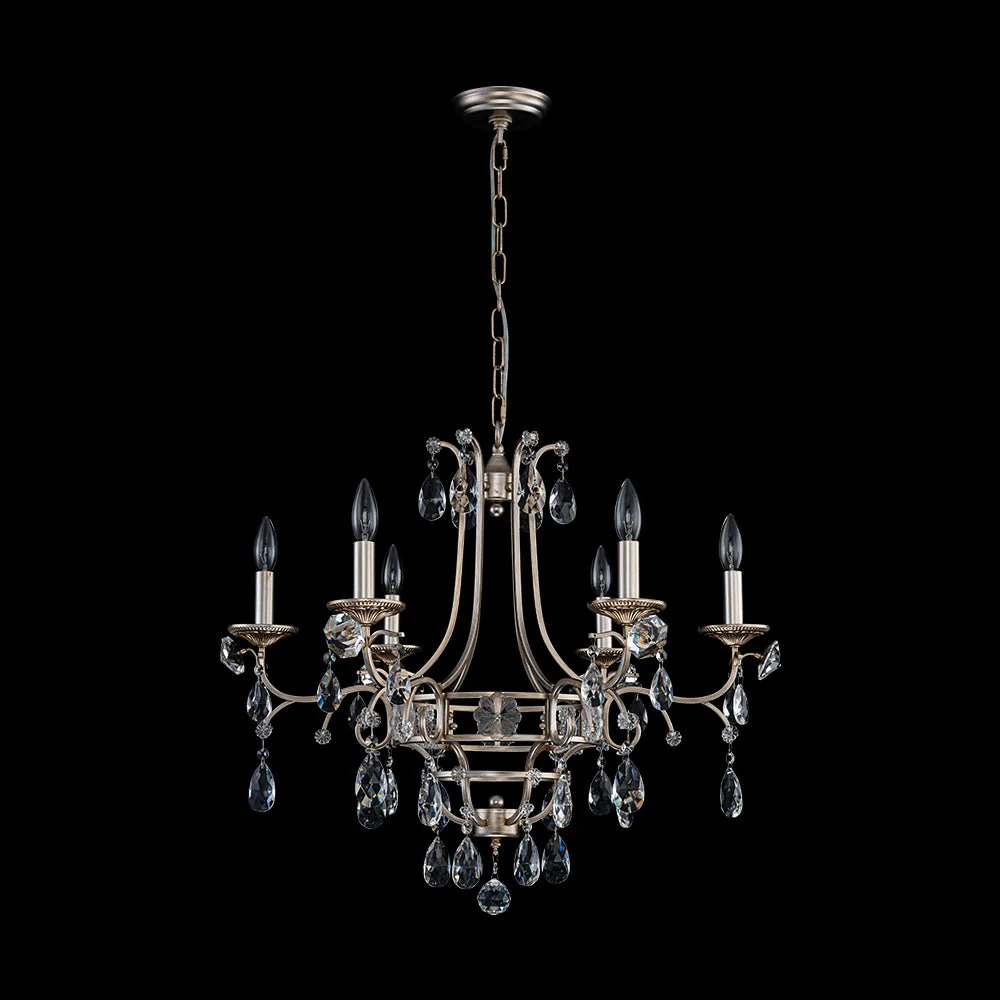 Shabby Chic 6-Light Crystal Empire Candle Chandelier - Image 4