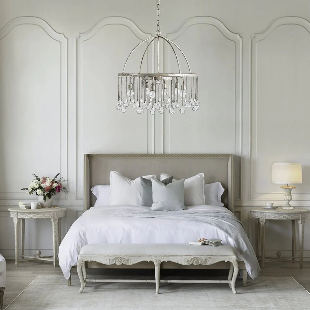 Shabby Chic Crystal Raindrop Chandelier - Image 3