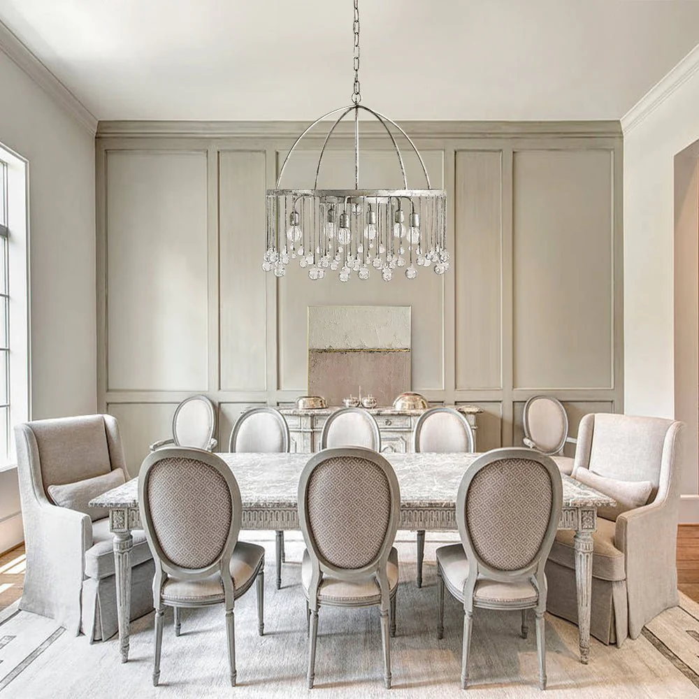 Shabby Chic Crystal Raindrop Chandelier - Image 4