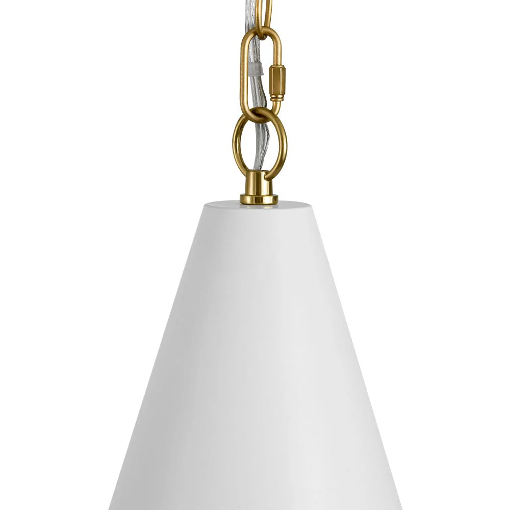 Shaker 1-Light Brass White Iron Conical Kitchen Pendant - Image 12