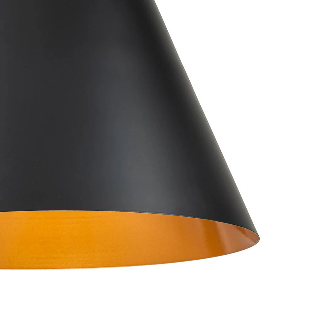 Shaker Brass Black 1-Light Metal Conical Kitchen Pendant - Image 11
