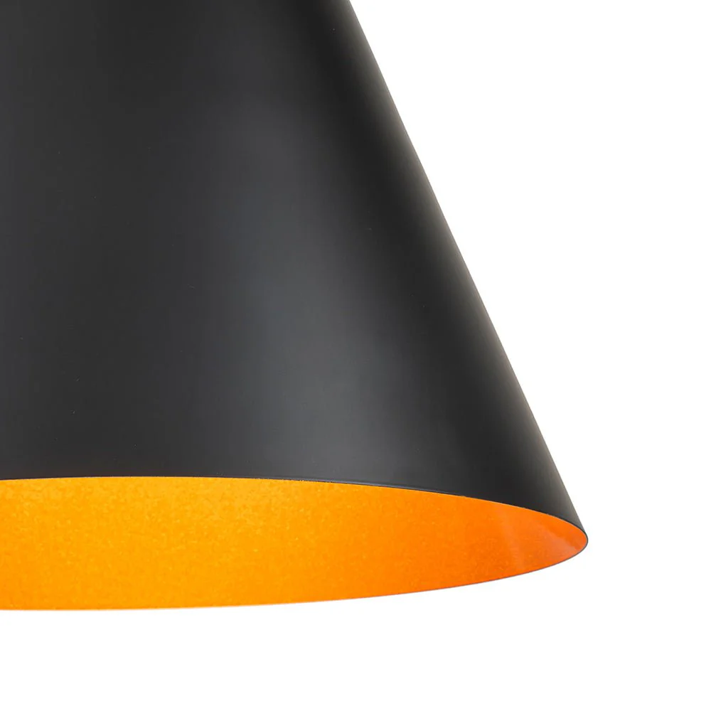 Shaker Brass Black 1-Light Metal Conical Kitchen Pendant - Image 8