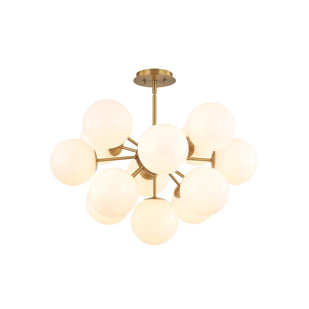 Shine Lustre Opal Glass Bubble Sputnik Semi Flush Chandelier - Image 10