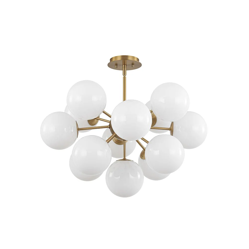 Shine Lustre Opal Glass Bubble Sputnik Semi Flush Chandelier - Image 11