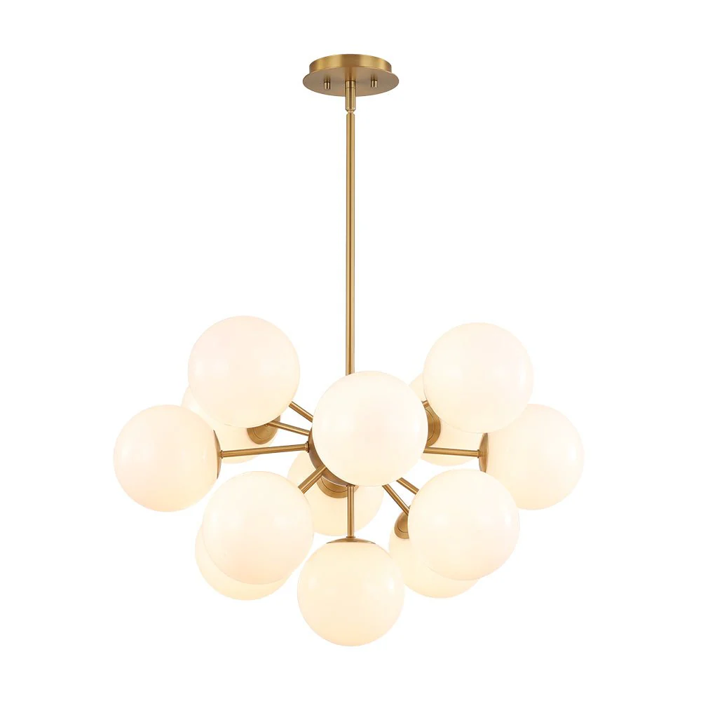 Shine Lustre Opal Glass Bubble Sputnik Semi Flush Chandelier - Image 12