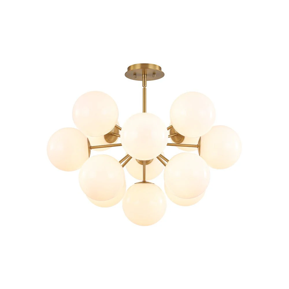 Shine Lustre Opal Glass Bubble Sputnik Semi Flush Chandelier - Image 13