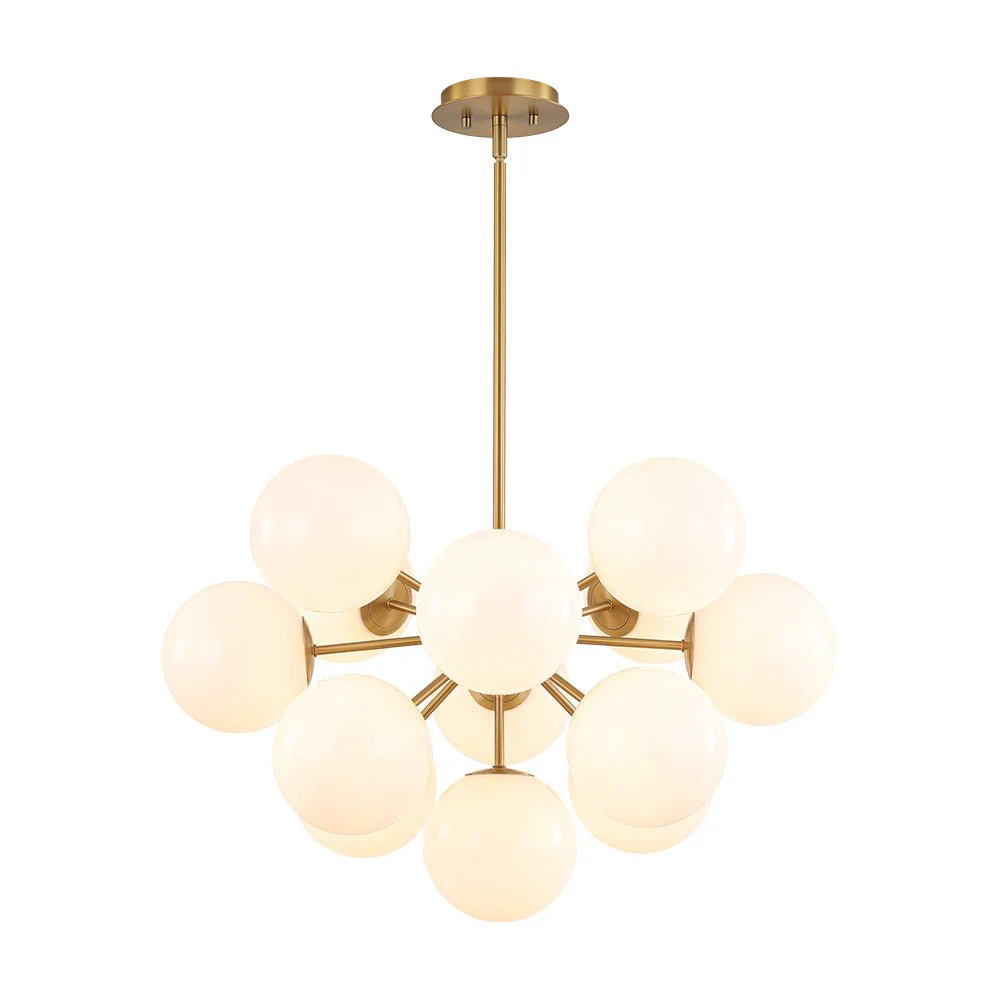 Shine Lustre Opal Glass Bubble Sputnik Semi Flush Chandelier - Image 14