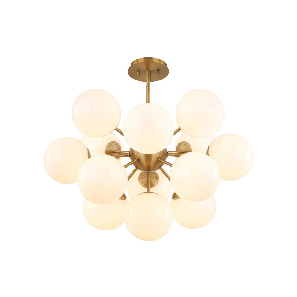 Shine Lustre Opal Glass Bubble Sputnik Semi Flush Chandelier - Image 15