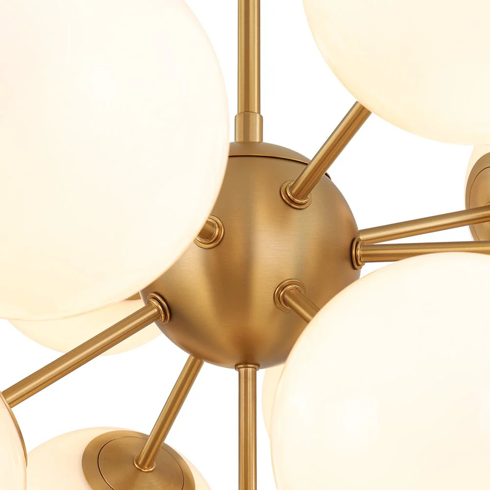 Shine Lustre Opal Glass Bubble Sputnik Semi Flush Chandelier - Image 16