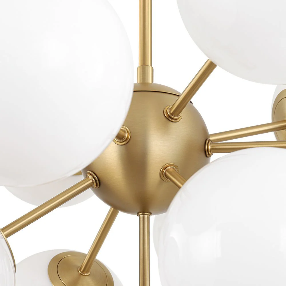 Shine Lustre Opal Glass Bubble Sputnik Semi Flush Chandelier - Image 17