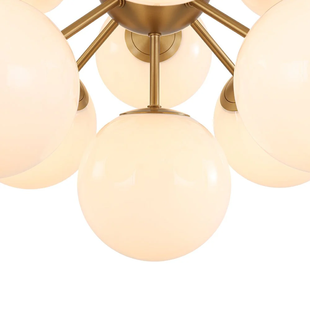 Shine Lustre Opal Glass Bubble Sputnik Semi Flush Chandelier - Image 18