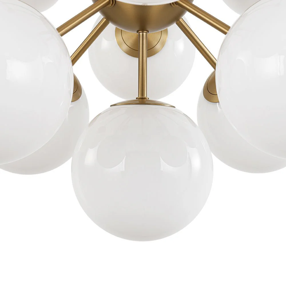 Shine Lustre Opal Glass Bubble Sputnik Semi Flush Chandelier - Image 19