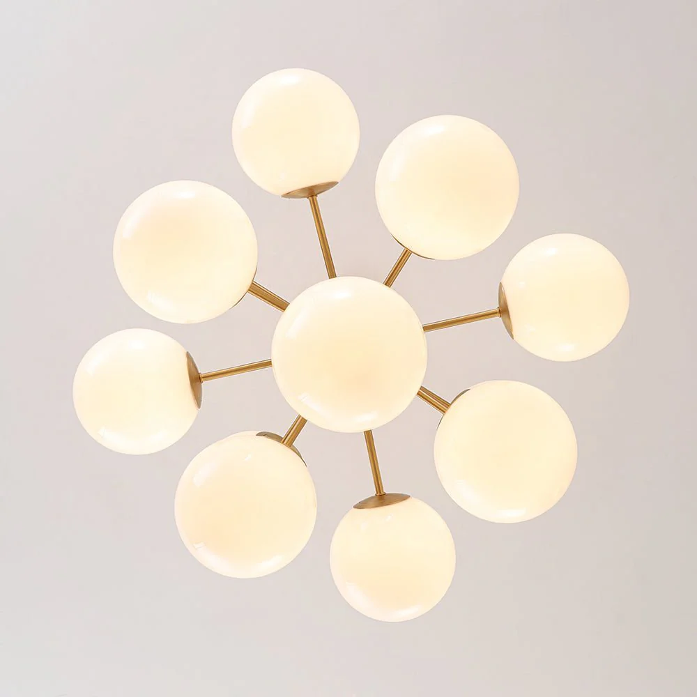 Shine Lustre Opal Glass Bubble Sputnik Semi Flush Chandelier - Image 20