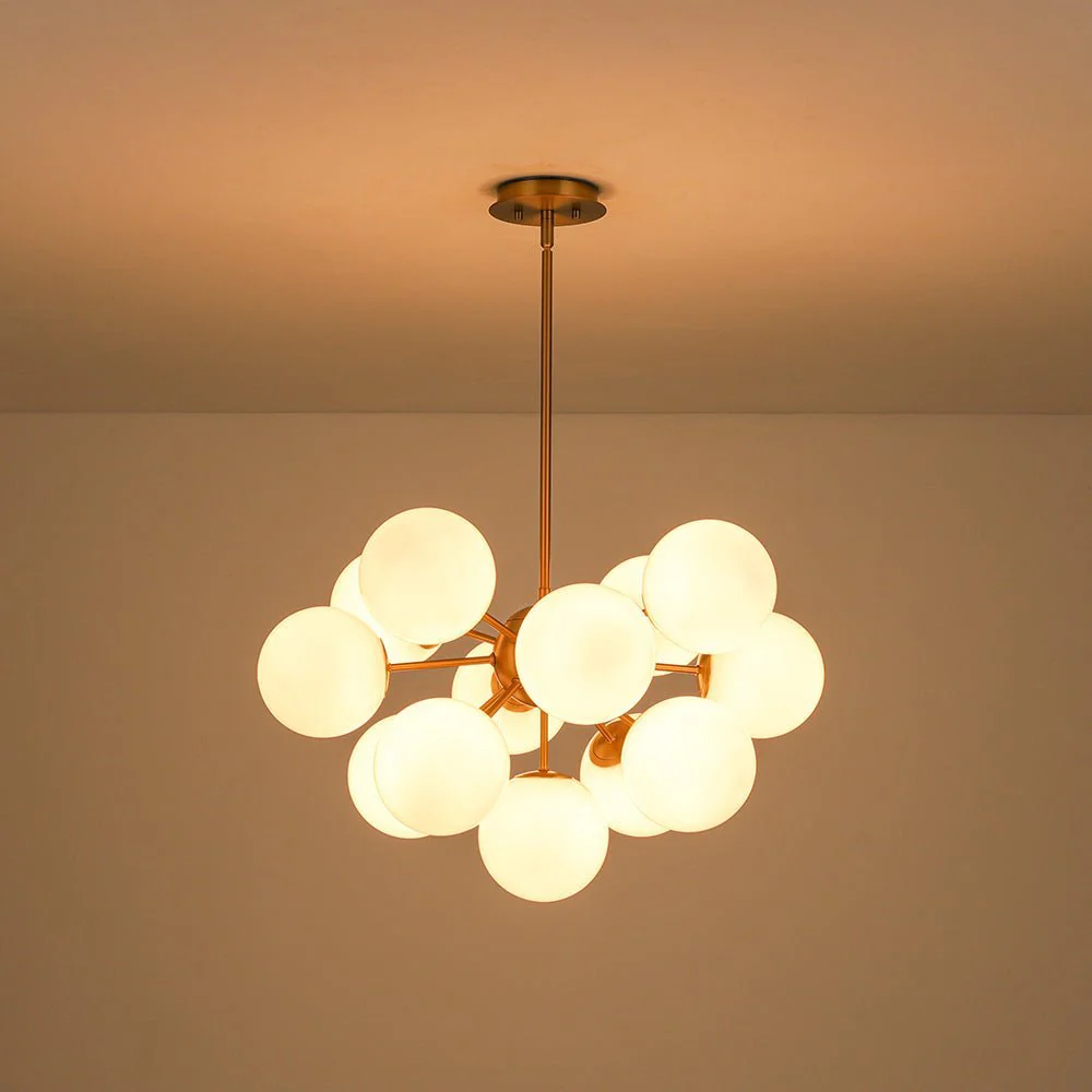 Shine Lustre Opal Glass Bubble Sputnik Semi Flush Chandelier - Image 22
