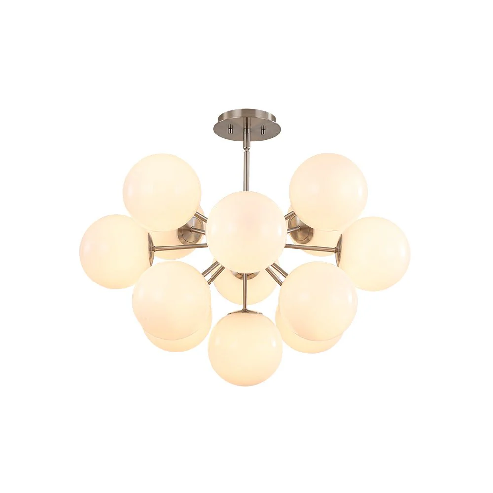 Shine Lustre Opal Glass Bubble Sputnik Semi Flush Chandelier - Image 23