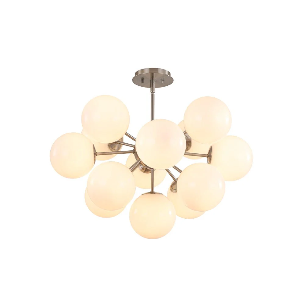 Shine Lustre Opal Glass Bubble Sputnik Semi Flush Chandelier - Image 25