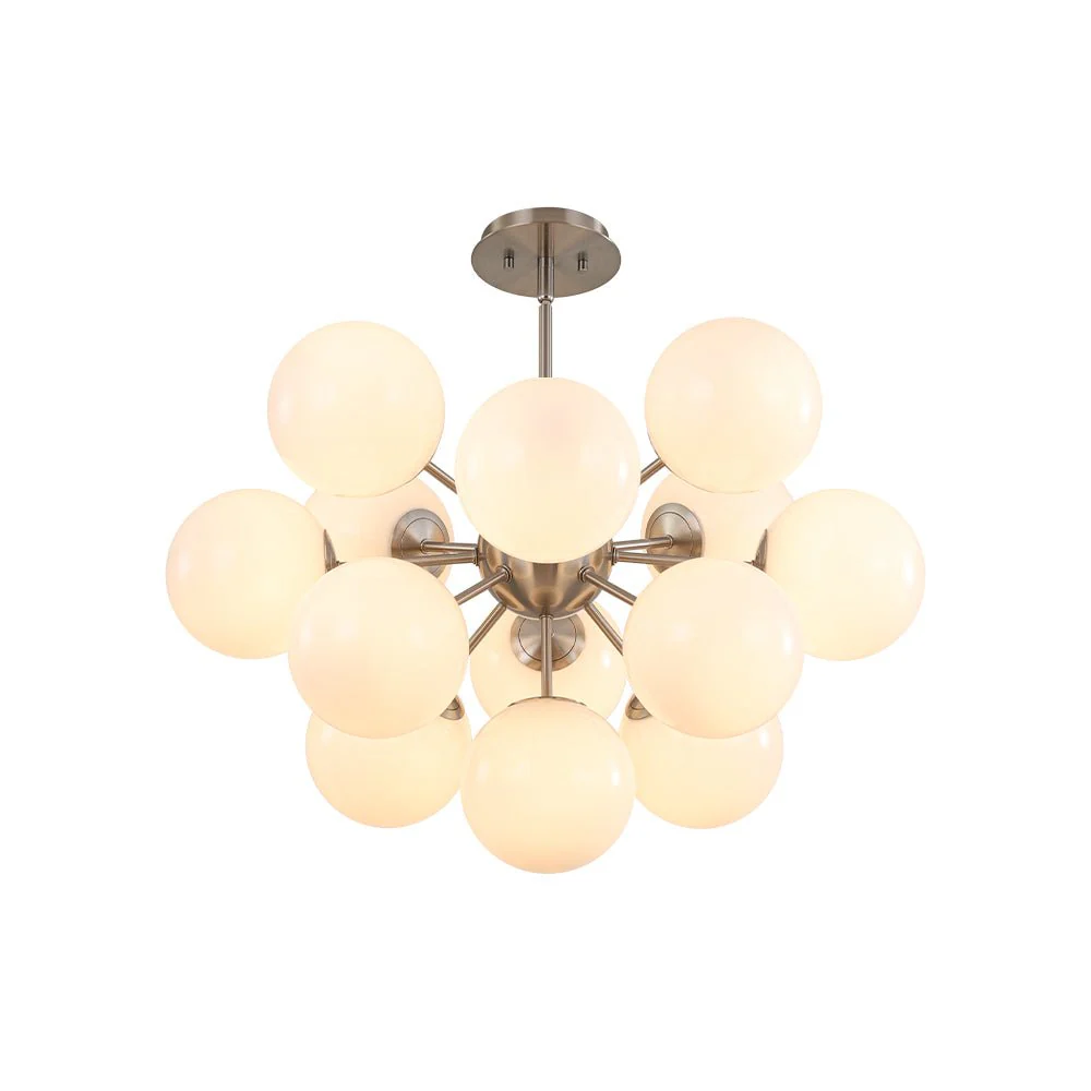 Shine Lustre Opal Glass Bubble Sputnik Semi Flush Chandelier - Image 28