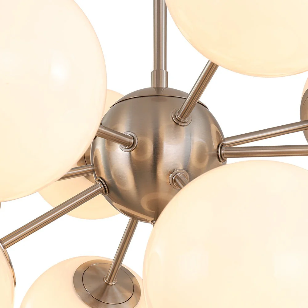 Shine Lustre Opal Glass Bubble Sputnik Semi Flush Chandelier - Image 30