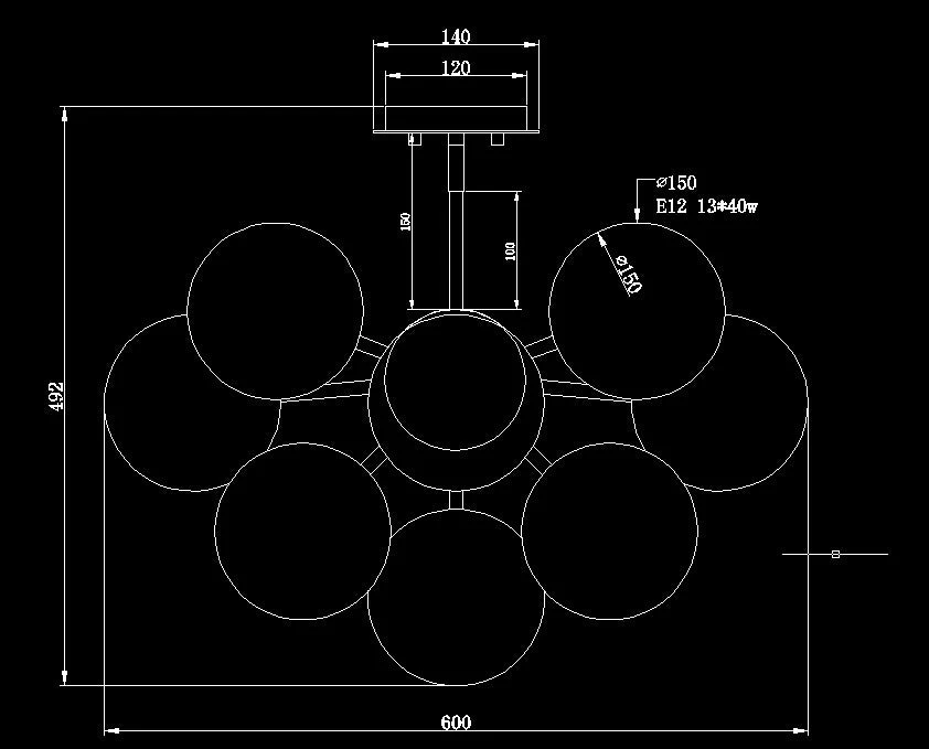 Shine Lustre Opal Glass Bubble Sputnik Semi Flush Chandelier - Image 32
