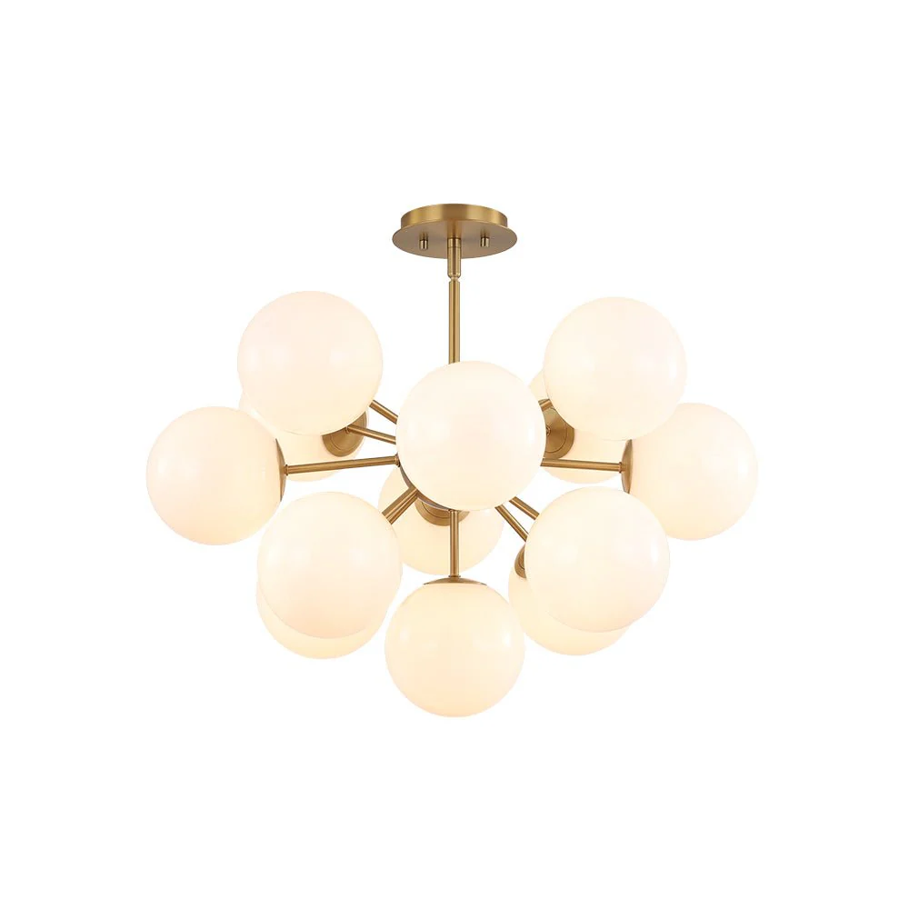 Shine Lustre Opal Glass Bubble Sputnik Semi Flush Chandelier - Image 9