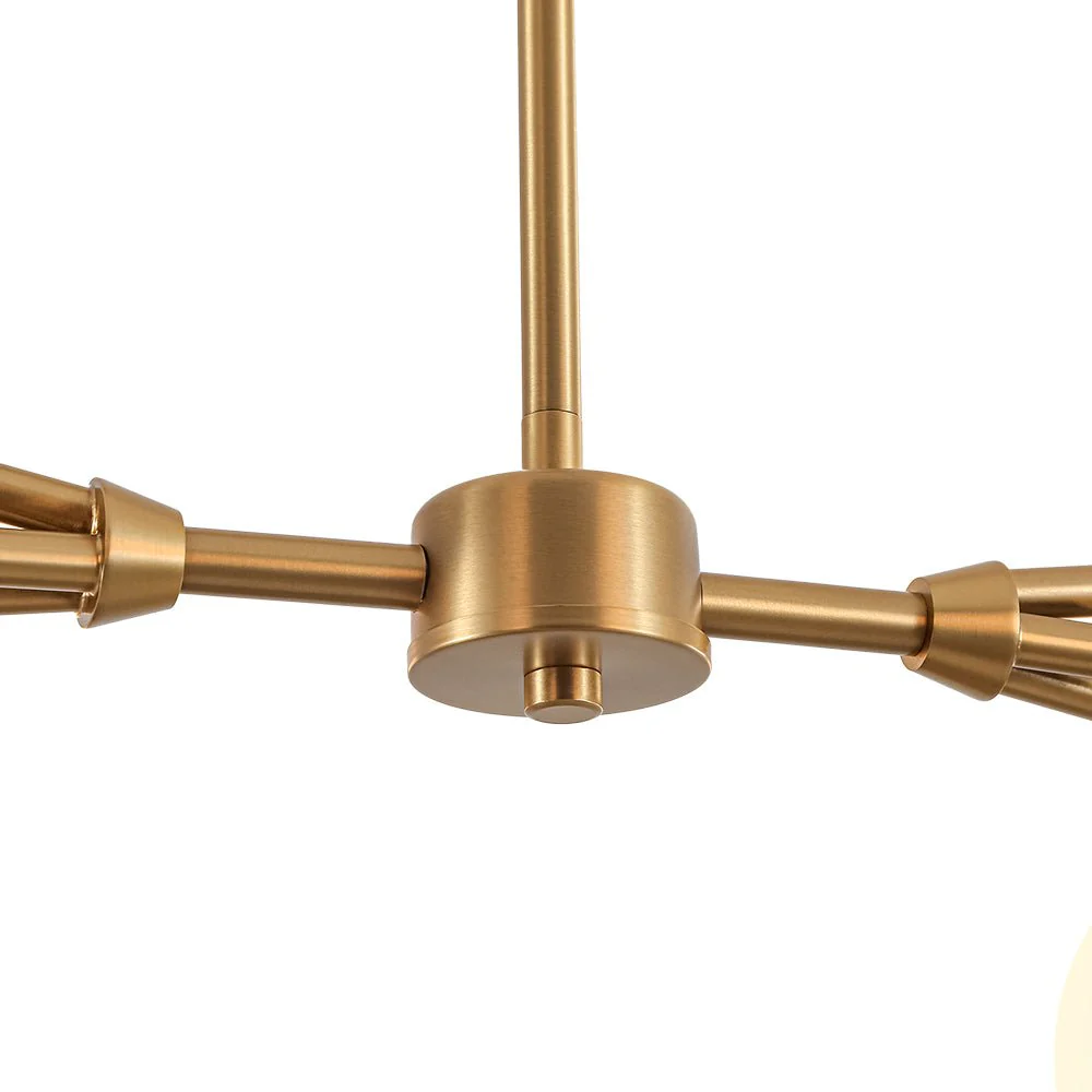 Shine Opal Glass Globe Linear Branch Island Chandelier - Image 9