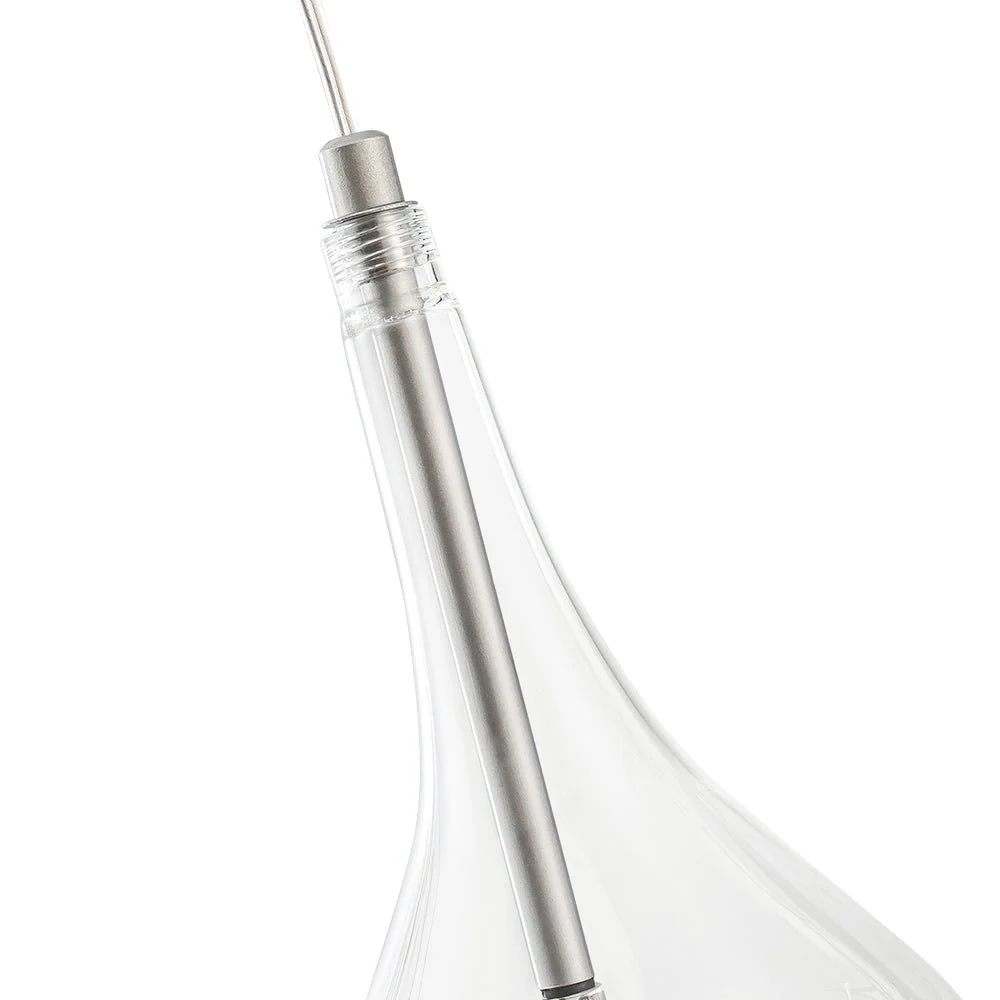 Silver 5-Light Clear Glass Teardrop Linear Island Pendant - Image 10