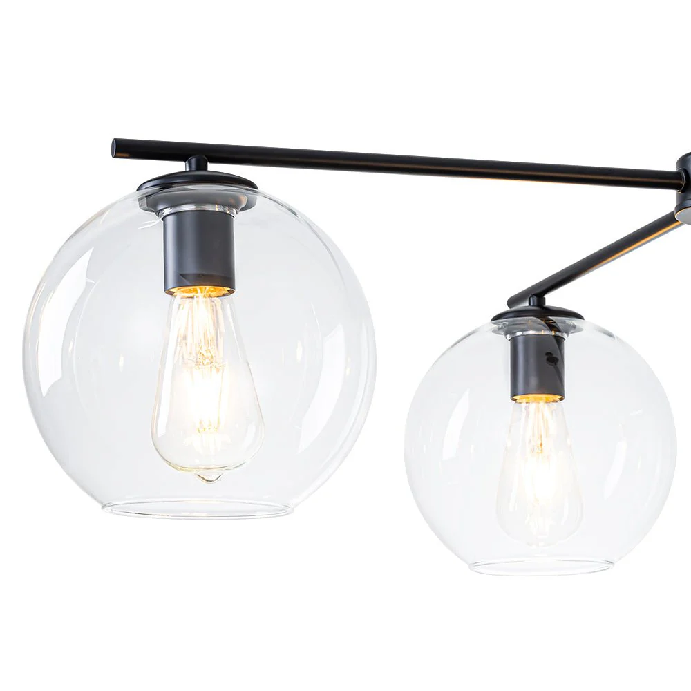 Simple 4-light Clear Glass Globe Round Sputnik Chandelier - Image 12