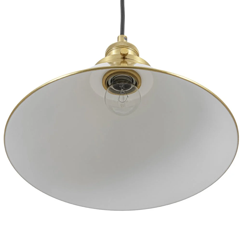 Simple Brass 1-Light Metal Flat Conical Kitchen Pendant - Image 10