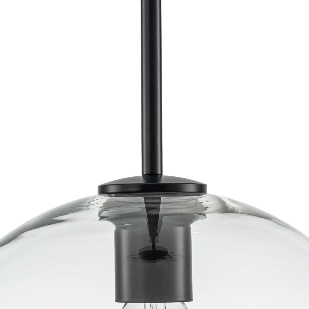 Simple Mid-Century 1-Light Clear Glass Globe Pendant Light - Image 12