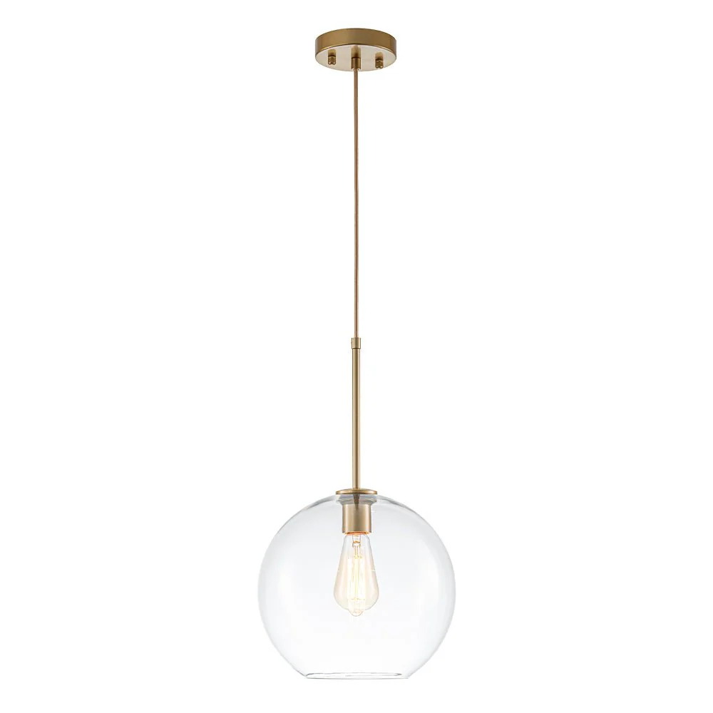 Simple Mid-Century 1-Light Clear Glass Globe Pendant Light - Image 17