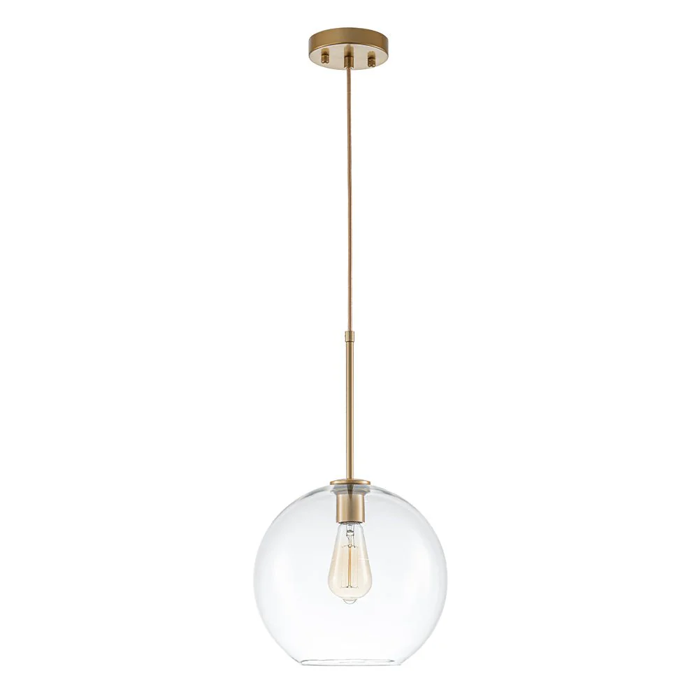 Simple Mid-Century 1-Light Clear Glass Globe Pendant Light - Image 18