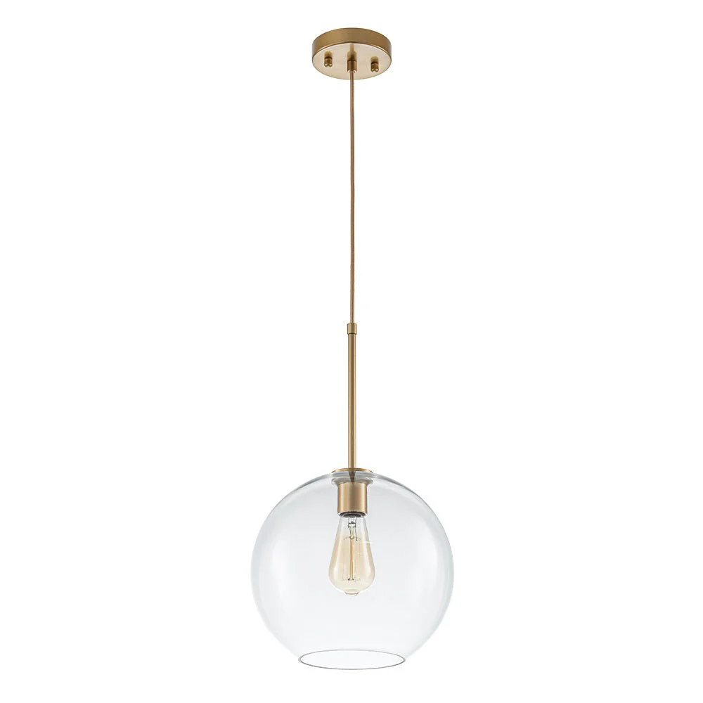 Simple Mid-Century 1-Light Clear Glass Globe Pendant Light - Image 20