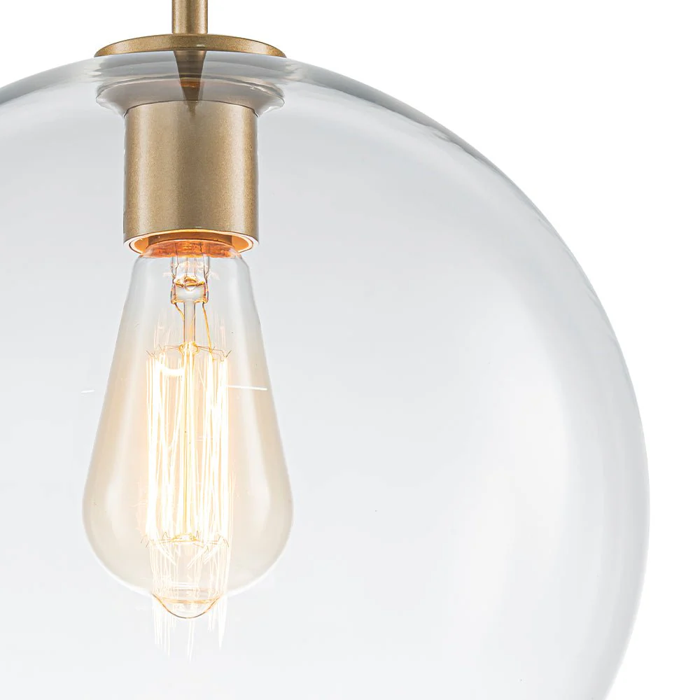 Simple Mid-Century 1-Light Clear Glass Globe Pendant Light - Image 21