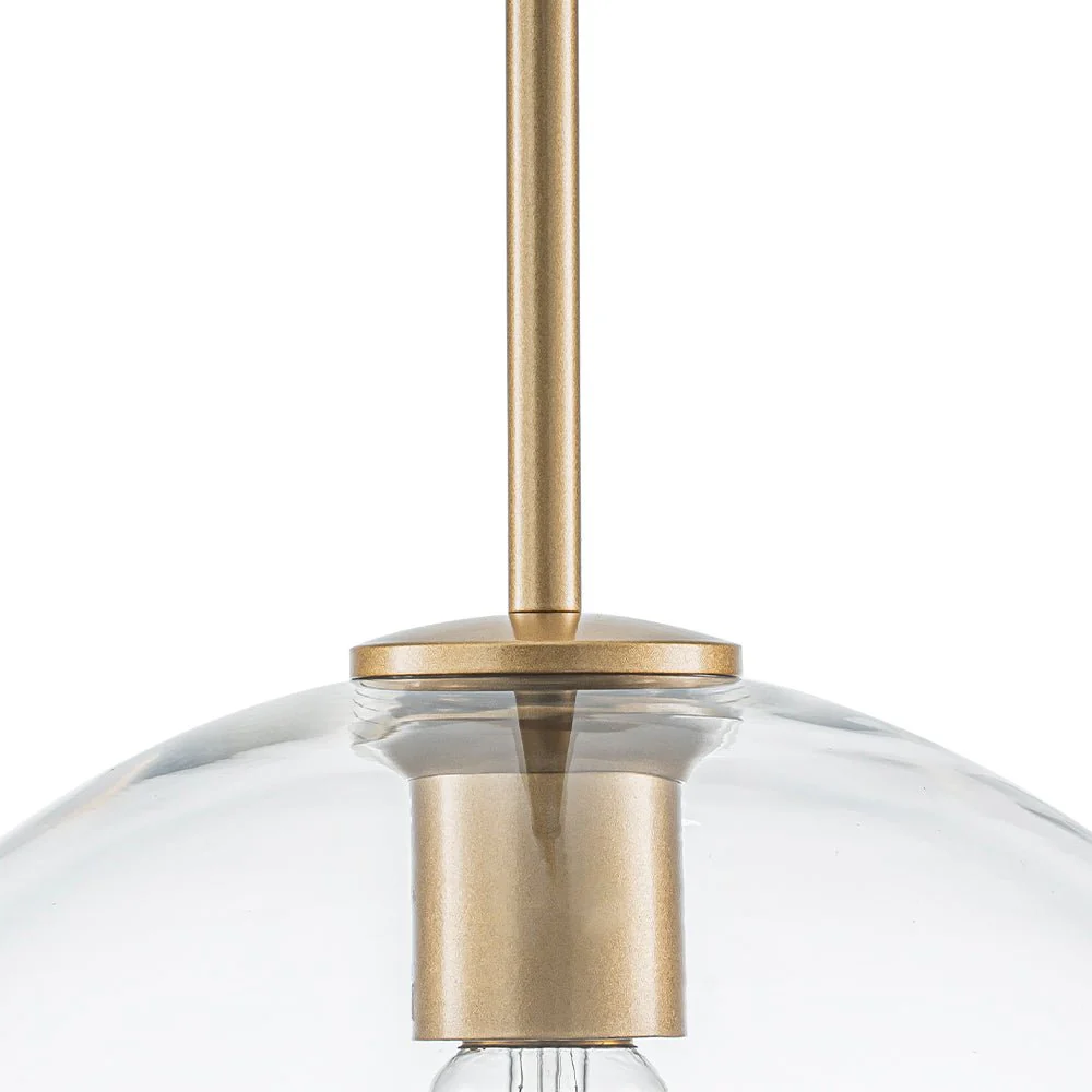 Simple Mid-Century 1-Light Clear Glass Globe Pendant Light - Image 23