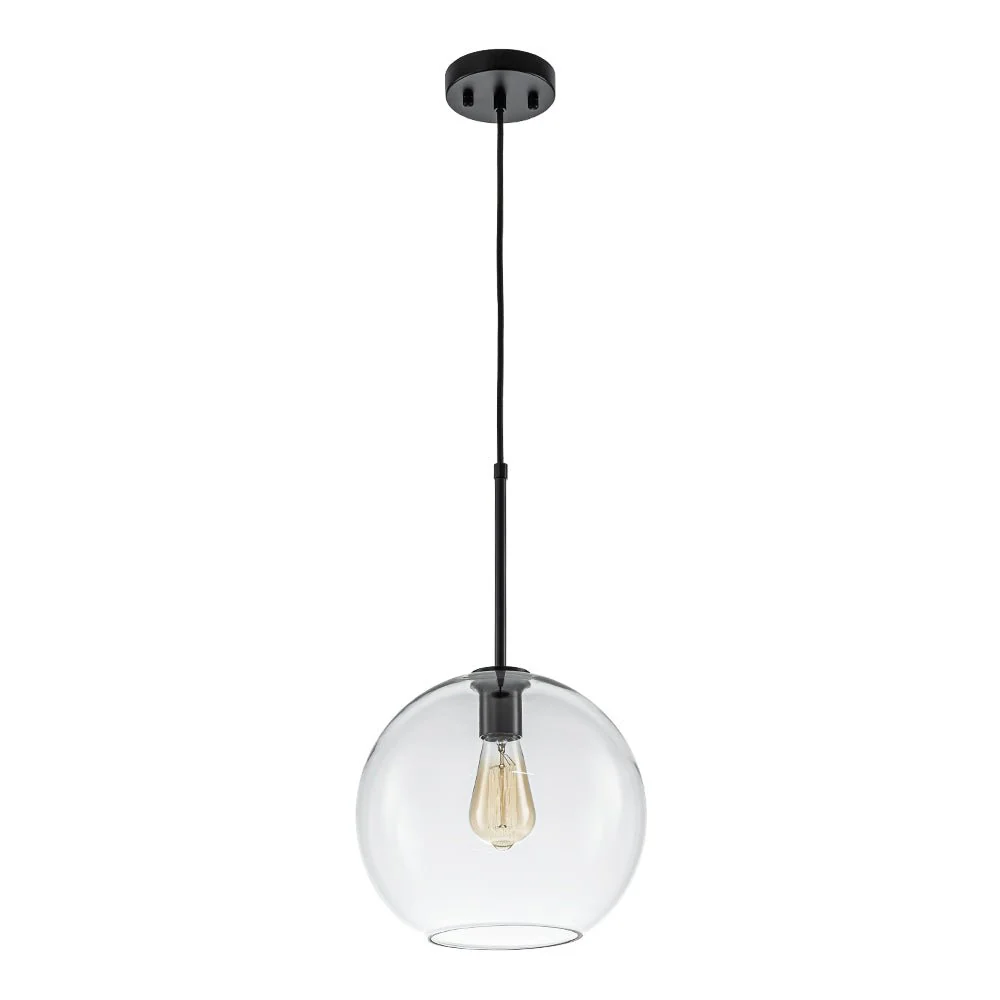 Simple Mid-Century 1-Light Clear Glass Globe Pendant Light - Image 4