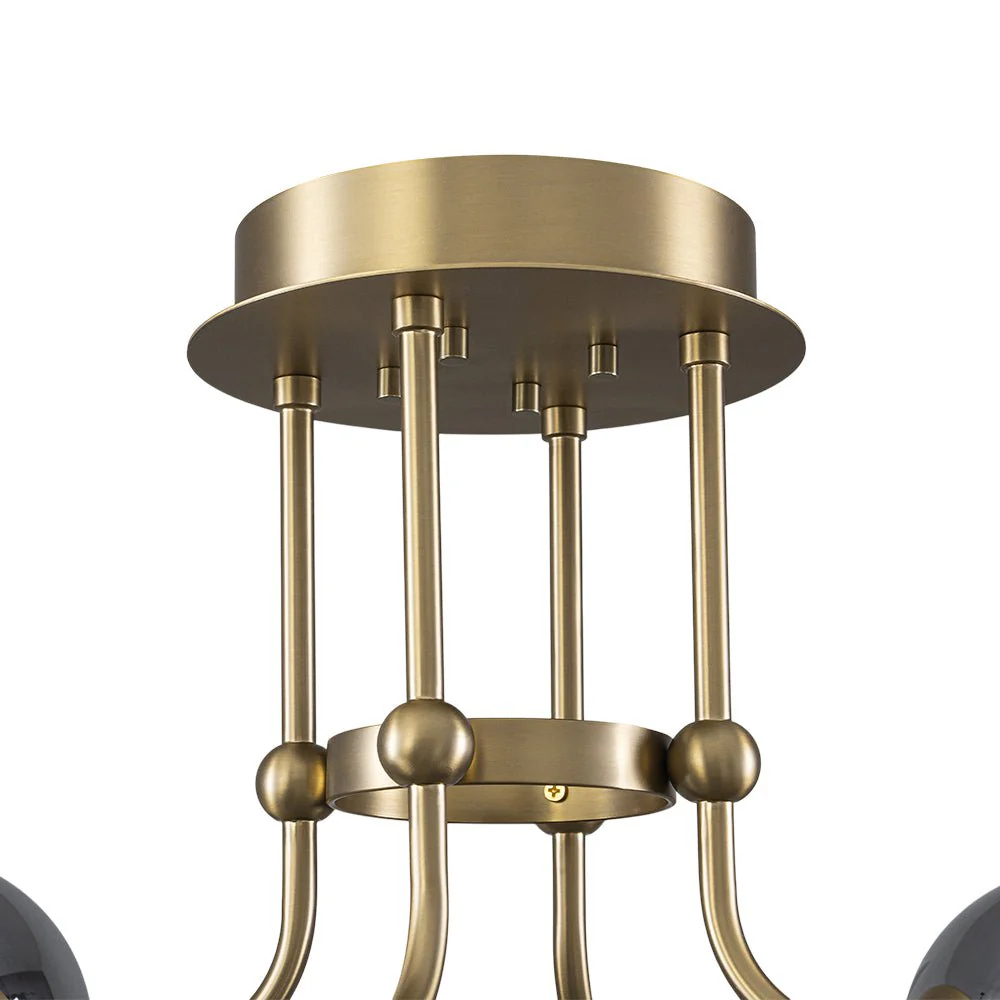 Smoked Glass Bubble Branch Sputnik Semi Flush Chandelier - Image 11