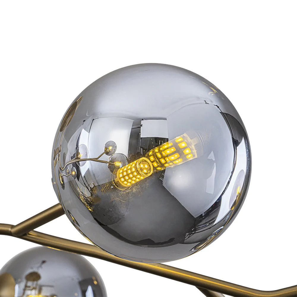 Smoked Glass Bubble Branch Sputnik Semi Flush Chandelier - Image 8