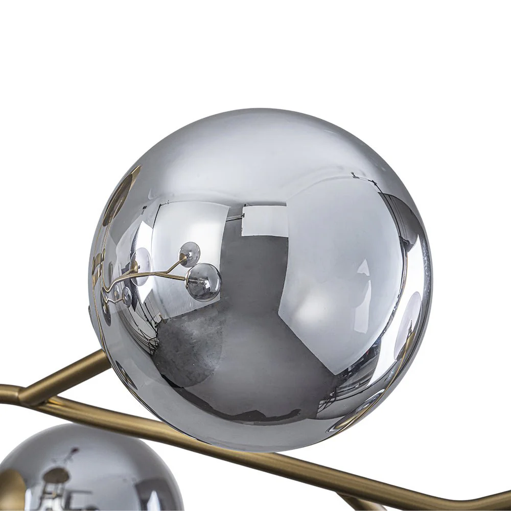 Smoked Glass Bubble Branch Sputnik Semi Flush Chandelier - Image 9