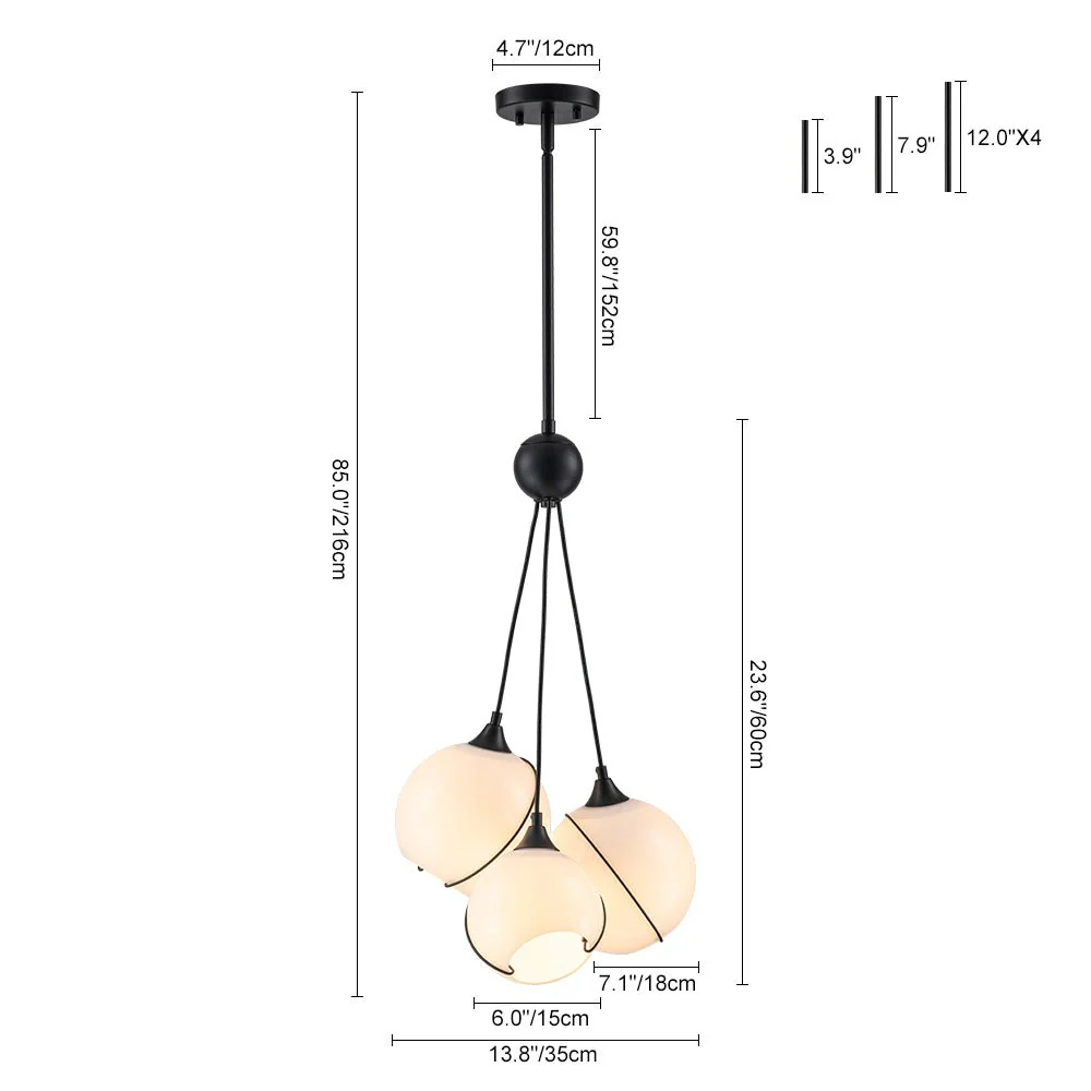 Statement Shine Opal Glass Globe Cluster Chandelier - Image 10