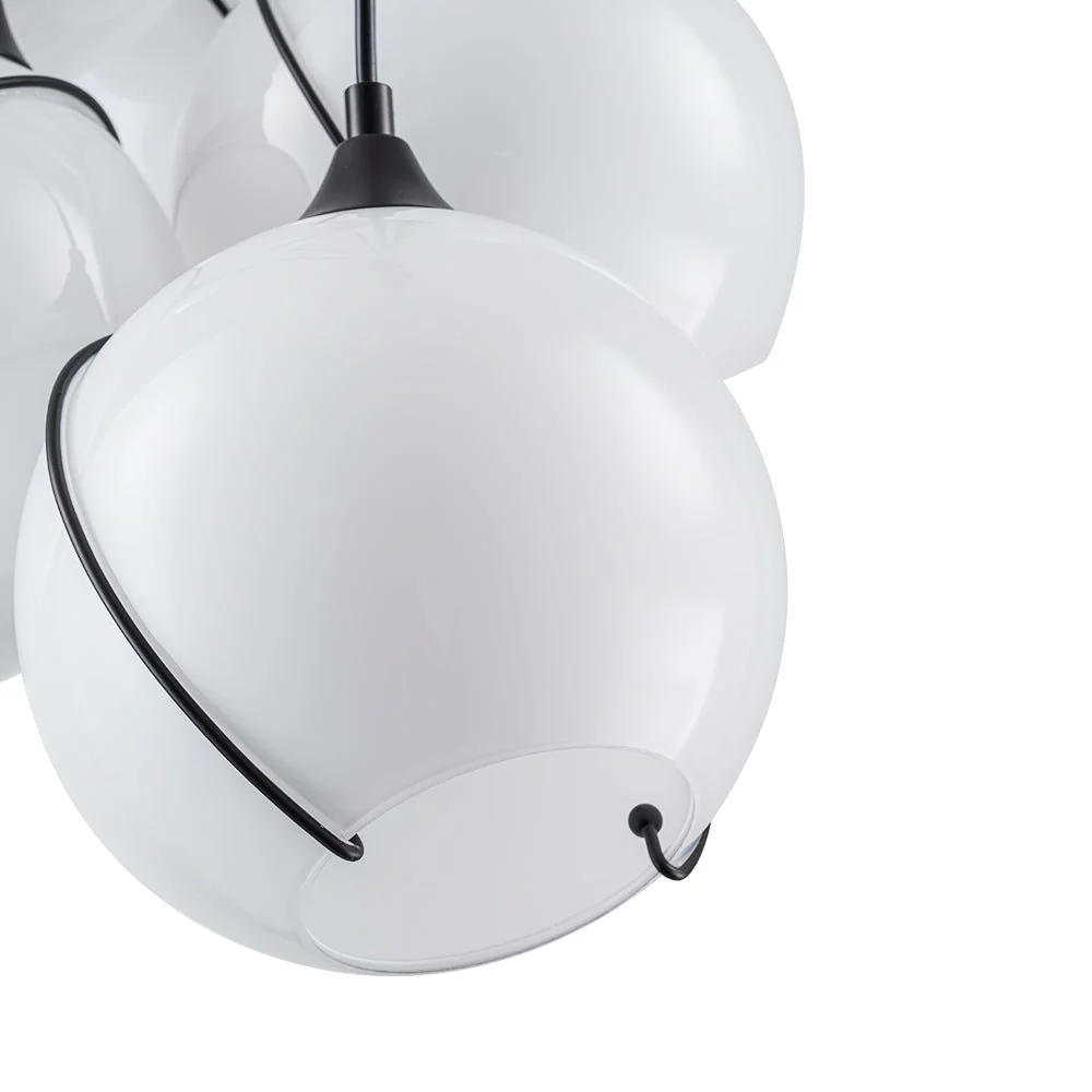 Statement Shine Opal Glass Globe Cluster Chandelier - Image 14
