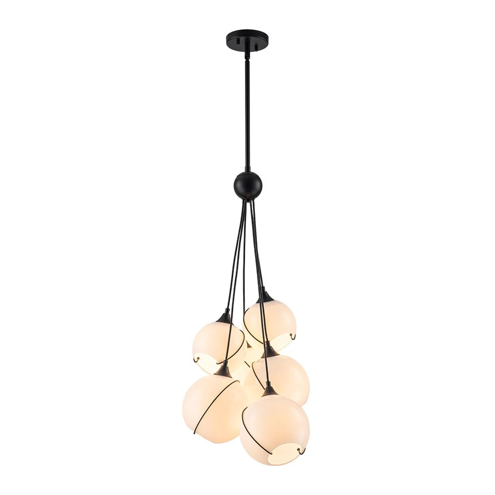 Statement Shine Opal Glass Globe Cluster Chandelier - Image 5