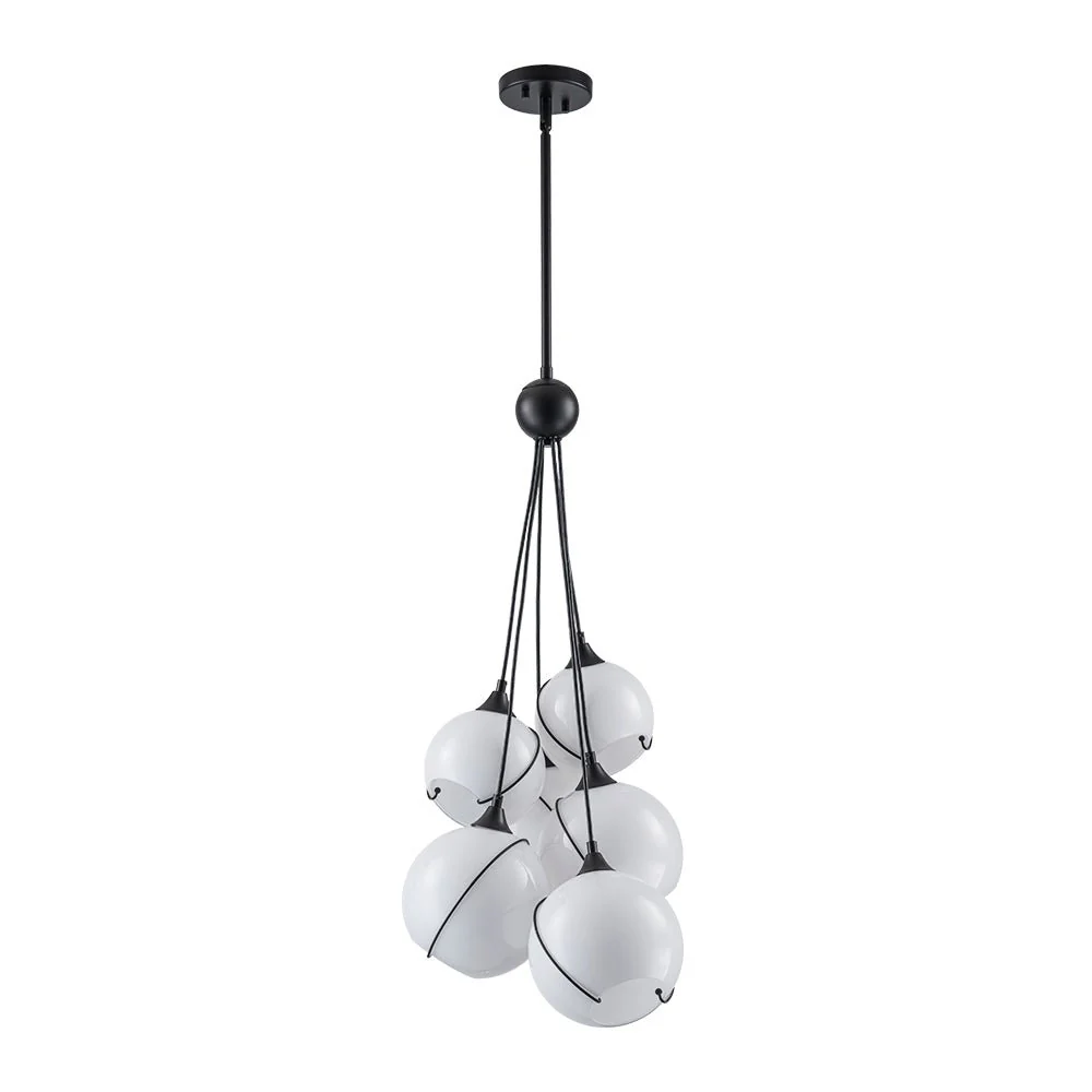 Statement Shine Opal Glass Globe Cluster Chandelier - Image 6