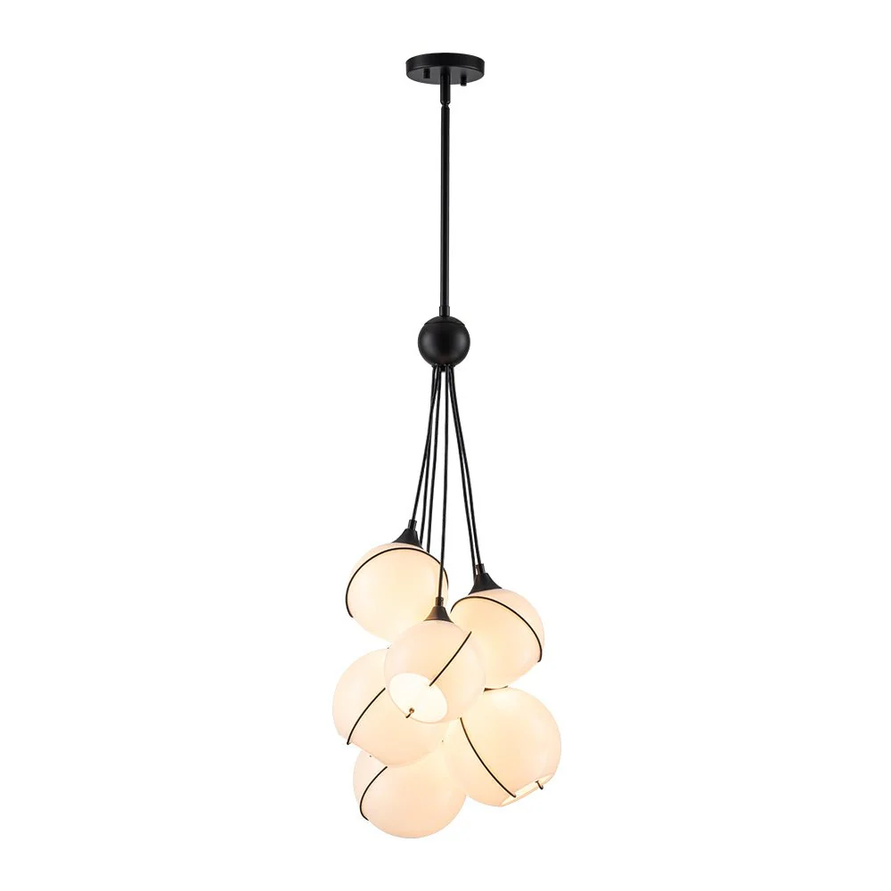 Statement Shine Opal Glass Globe Cluster Chandelier - Image 7